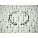 2 arcs de cercle pour bracelet en métal argenté 44x19mm