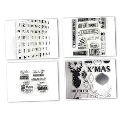 Tampons silicone - alphabets / messages de Noël