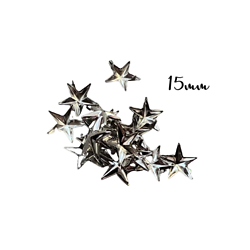 10 griffes étoile argentée pour personnalisation 15mm