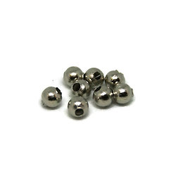 25 perles rondes en métal argenté 4mm