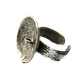 Support bague réglable à plateau et anneau en métal antique 21mm