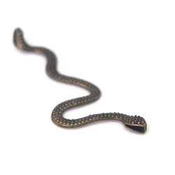 Grande breloque / pendentif serpent en métal couleur bronze 62x22mm
