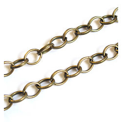 50cm de chaîne à larges maillons ovales en métal couleur bronze 7x6mm