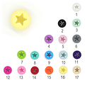 Perle ronde étoile évidée en silicone alimentaire 15mm - 17 coloris