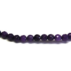 12 perles de jades à facettes teintées violet 4mm