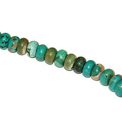 6 perles rondelles de turquoise 6x5mm
