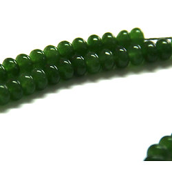 6 perles rondelles de jade teintées vertes 6.5x4mm