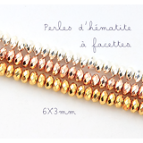 10 perles d'hématite à facettes 6x3mm