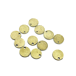 3 breloques pastille ronde en métal couleur bronze 11,5mm