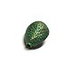 Grosse perle goutte en métal couleur bronze / finition vert--de-gris 29x21x16mm