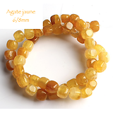 4 perles cube d'agate jaune 6/8mm