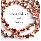 5 perles coeur dodu en hématite doré rose 5x6mm
