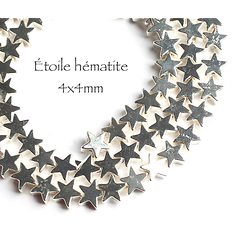 5 perles étoile en hématite argenté 4mm