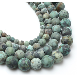 10 perles rondes de turquoise Africaine 6mm