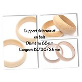Support de bracelet / Bangle en bois brut - diamètre 65mm