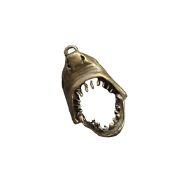 Grande breloque mobile bouche de requin en métal couleur bronze 28x30mm