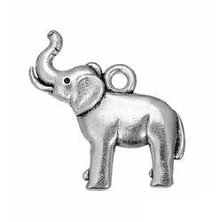 2 breloques éléphant en métal argenté 21x23mm