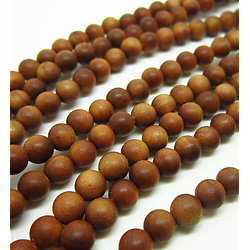 5 perles en bois de santal odorant 6mm - perle pour mala