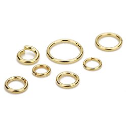 10 anneaux en acier inoxydable doré 3/4/5/6mm