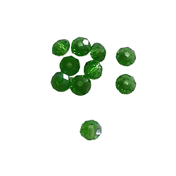 10 perles en cristal de Bohème à facettes vert gazon 6x5mm