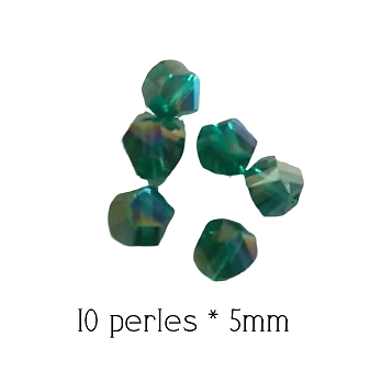 10 perles en cristal de Bohème Hélix vert foncé AB 5mm