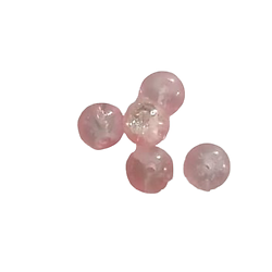 10 perles rondes en verre craquelé rose clair 6mm