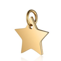 Breloque étoile à 5 branches en acier inoxydable doré 12x13mm