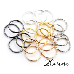 2 anneaux ronds de porte-clé en métal bronze, argenté ou doré 20mm