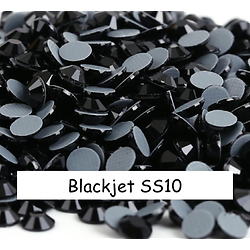 100 strass hotfix à facettes Blackjet - 2,7-2,9mm/SS10
