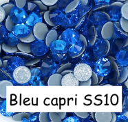 100 strass hotfix à facettes Bleu Capri - 2,7-2,9mm/SS10