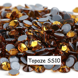 100 strass hotfix à facettes Topaze - 2,7-2,9mm/SS10
