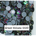 100 strass hotfix à facettes Volcano Green - 2,7-2,9mm/SS10