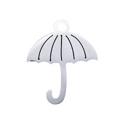Breloque parapluie en acier inoxydable argenté 16x13mm