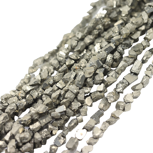 15 perles de pyrite naturelle multiformes 3/4mm