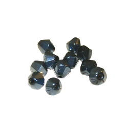 10 perles toupies gris anthracite en cristal de Bohème 6mm
