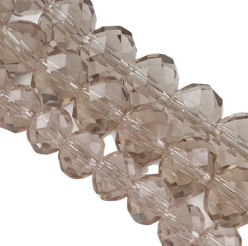 10 perles rondes en cristal de Bohème à facettes champagne 10mm