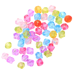 100 perles toupies multicolores en acrylique 4mm
