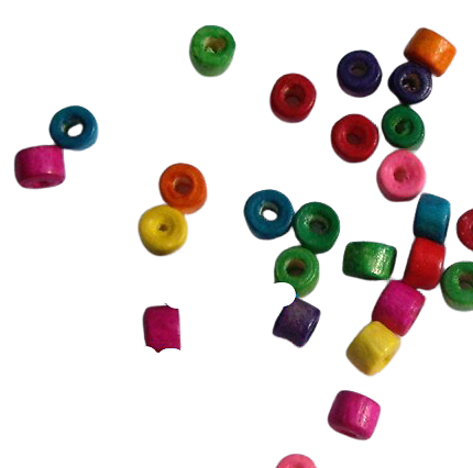 50 perles rondelles en bois multicolore 4mm