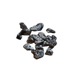 20 perles chips d'obsidienne gris/noir 6-10mm