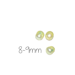 5 perles d'eau douce vert très clair 8-9mm