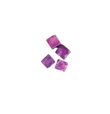 4 perles cube/losange en jade violette 6mm
