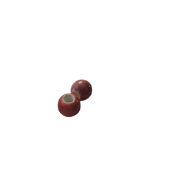 2 perles rondes artisanales en céramique rose 9mm