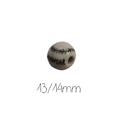 Perle ronde artisanale en céramique balle de base-ball 13/14mm