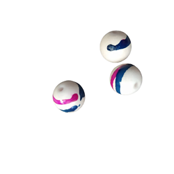 5 perles rondes en acrylique "coup de pinceau" 11mm