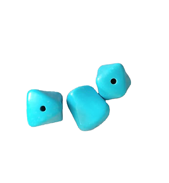 3 perles polygone en howlite turquoise 12,5x10mm