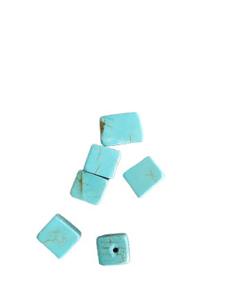 6 perles cube de howlite turquoise 6/8mm