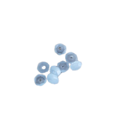 10 perles rondelles en verre irisée aigue-marine 6x2,5mm