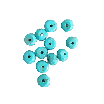 10 perles rondelles heïshi en howlite turquoise 3,5x6mm