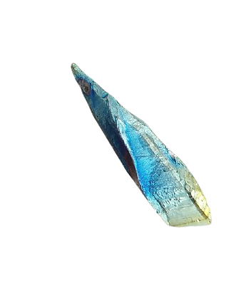 Pointe d'agate druzy bleu/vert 42x12mm (G155382)