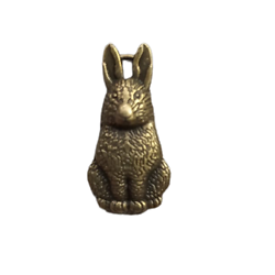 2 breloques lapin / lièvre en métal couleur bronze 26x13mm